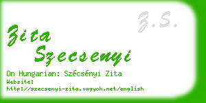 zita szecsenyi business card