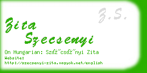 zita szecsenyi business card